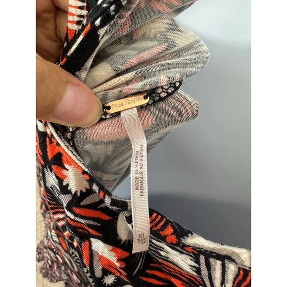 Free People Daria Halter Maxi Dress Black Combo NWT XL - Picture 9 of 11